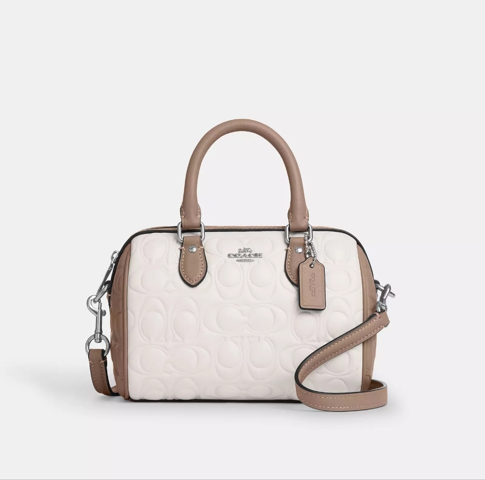 NWT Coach Mini Rowan Crossbody Bag In Blocked Signature Leather CY744